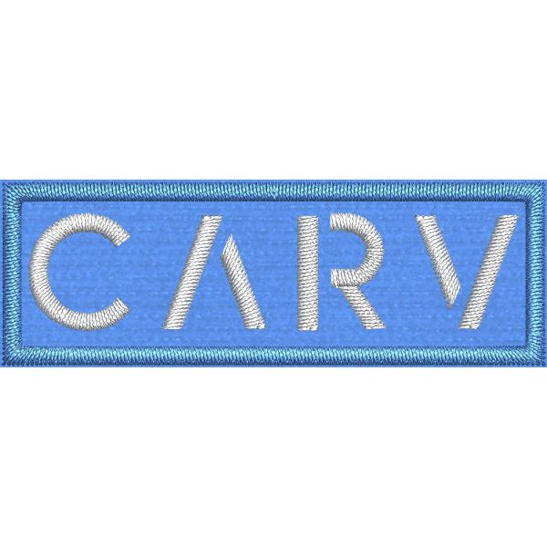 Patch Ricamato rettangolare logo CARV  mm.60X20 Cod.20221114_A