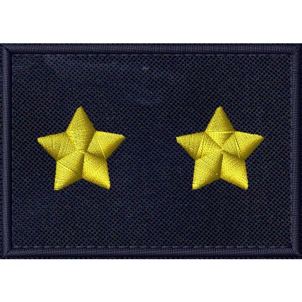 2 Stelle DORATE grado da tenente su fondo NERO