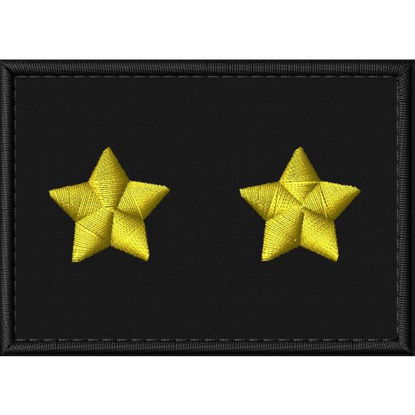 2 Stelle DORATE grado da tenente su fondo NERO