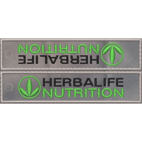 Patch ricamato su doppia faccia LOGO HERBALIFE NUTRITION cm.20 ad uso portachiavi
