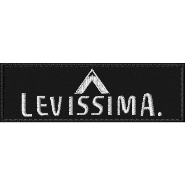Patch ricamata su base nera Logo LEVISSIMA cm.11,0  x 3,5 