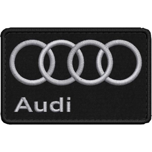 Patch ricamata su basea scelta nera  logo Audi  cm.8,0 X 5,0