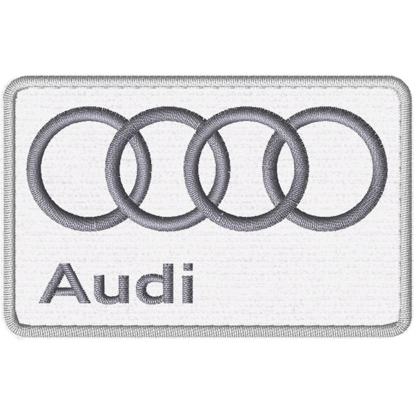 Patch ricamata su basea scelta nera  logo Audi  cm.8,0 X 5,0