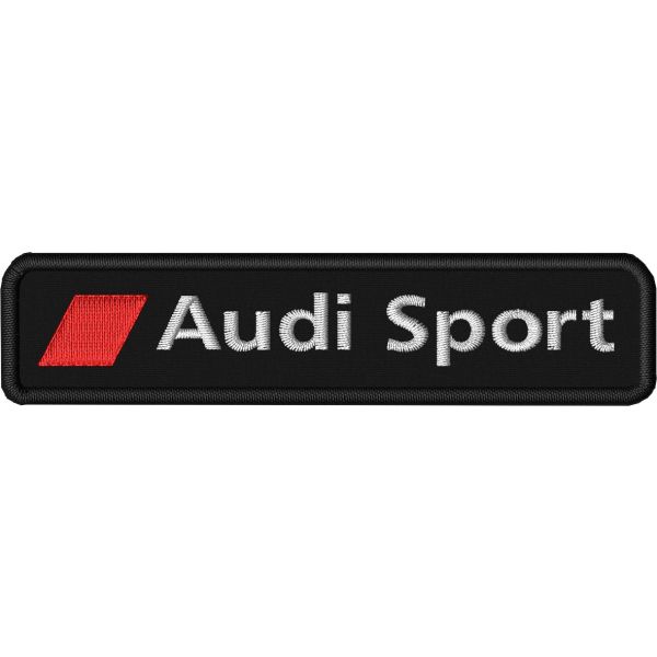 Patch ricamato logo Audi Sport su base nera cm.10 