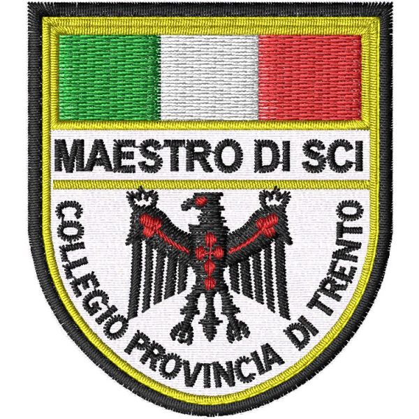 Patch ricamato MAESTRO DI SCI (provincia autonoma di Trento) mm.56 x 63 