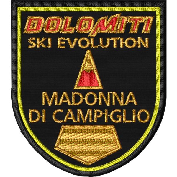 Patch ricamato da spalla DOLOMITI SKI EVOLUTION madonna di campiglio mm.56x63 