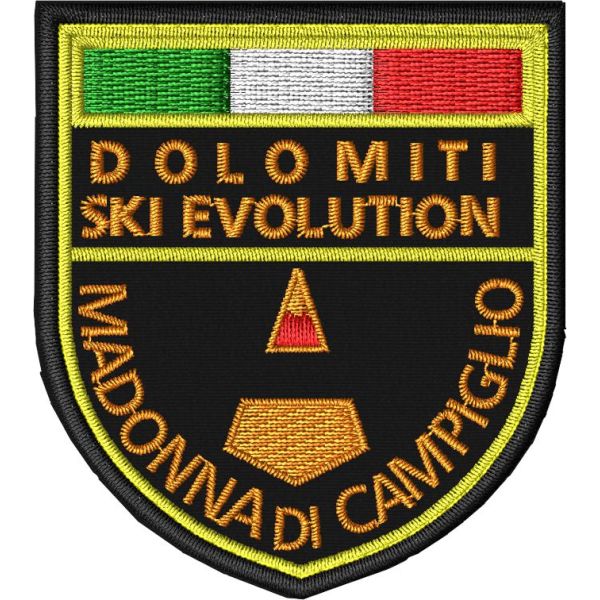 Patch ricamato da spalla campiglio dolomiti ski  mm.56x63