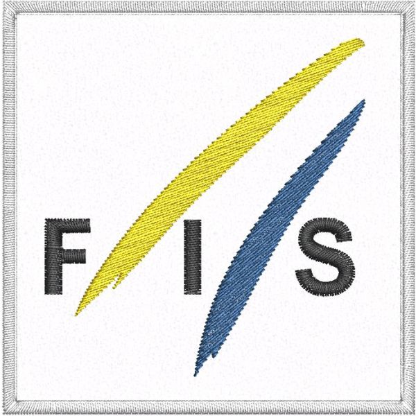 Patch Ricamato FIS SKI WORLD CUP mm.70X70 su base bianca