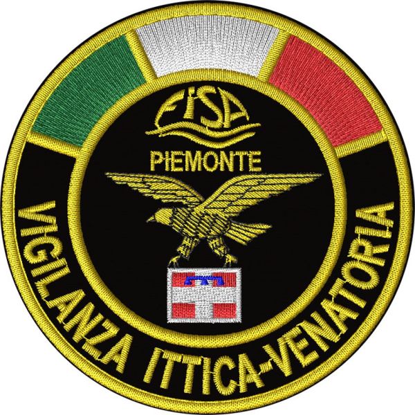 Patch diam.8,5 cm VIGILANZA ITTICA VENATORIA FISA regione PIEMONTE.