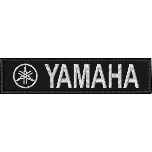 Stemma, Patch ricamato su base nera logo YAMAHA cm. 13 x 3 