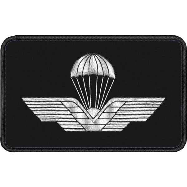 Patch ricamato BREVETTO PARACADUTISTA CIVILE su base nera