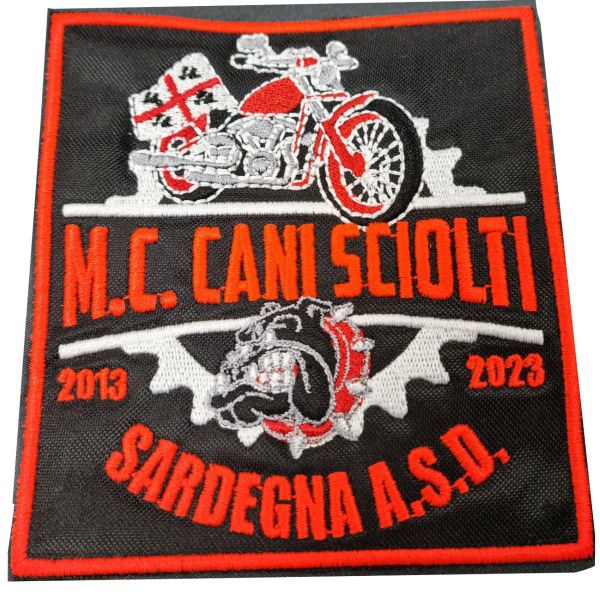 Patch ricamato 10 anni MC Cani sciolti sardegna a.s.d. 