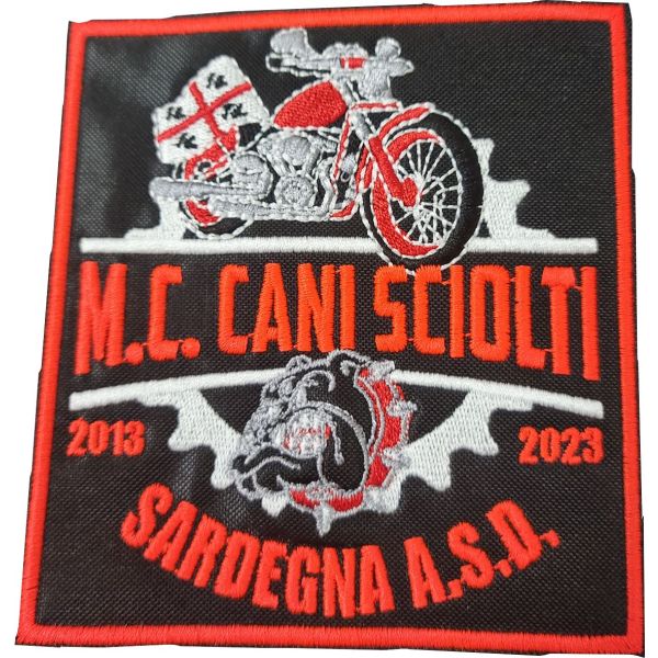 Patch ricamato 10 anni MC Cani sciolti sardegna a.s.d. 