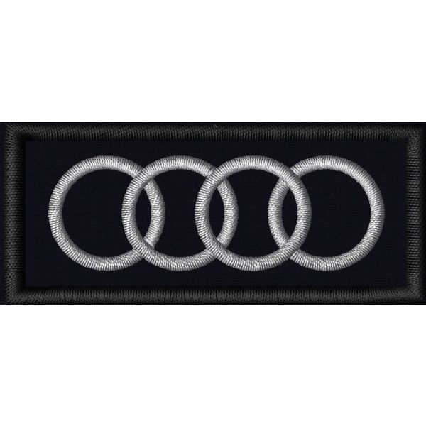 Stemma logo 4 cerchi AUDI  ricamati 70x30 mm. 