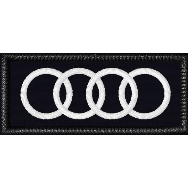 Stemma logo 4 cerchi AUDI  ricamati 70x30 mm. 