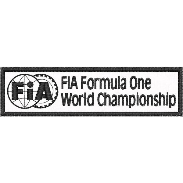 Patch ricamato FIA  Formula One World Championship  - Mis. 12x3 Cm. cod.