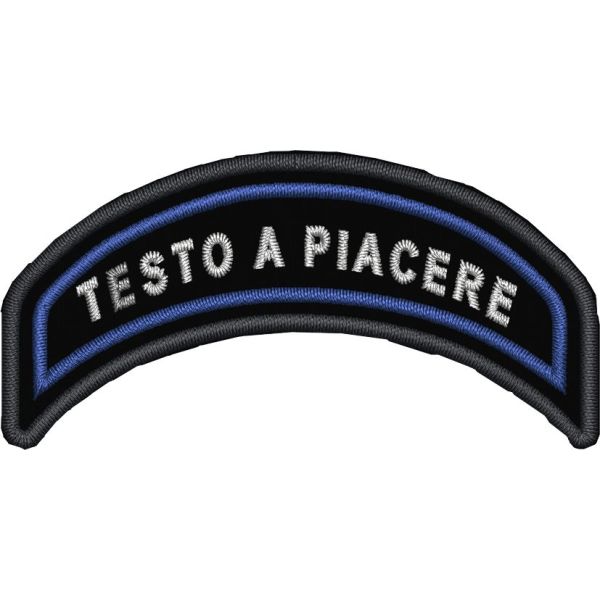 Patch nominativo curvato in basso e ricamato con il proprio nome o incarico su base CM.7 