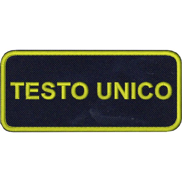 Mostrina ricamata con dicitura piacere Cm.10 X 4.5 con il proprio nome su base nera e filo fluorescente