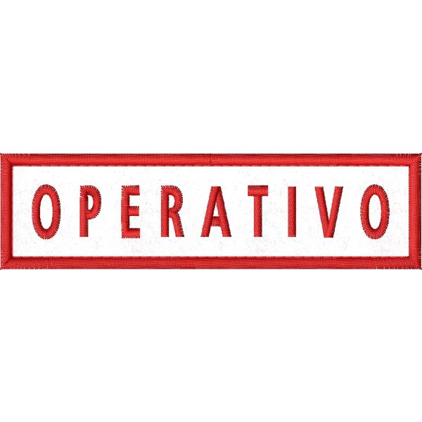 Etichetta personalizzata CM.13 X 3 su base bianca con OPERATIVO 