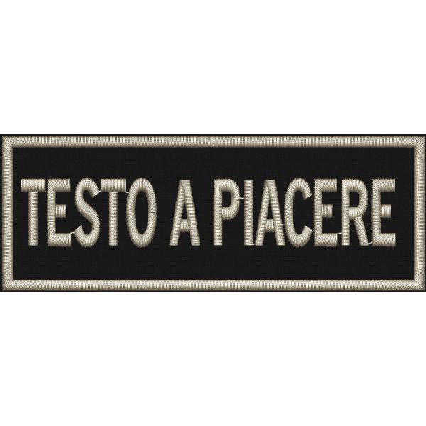 Patch lato cuore o spalla giubbotto grafica carattere stampato maiuscolo "EVOLUTION" o testo a piacere 