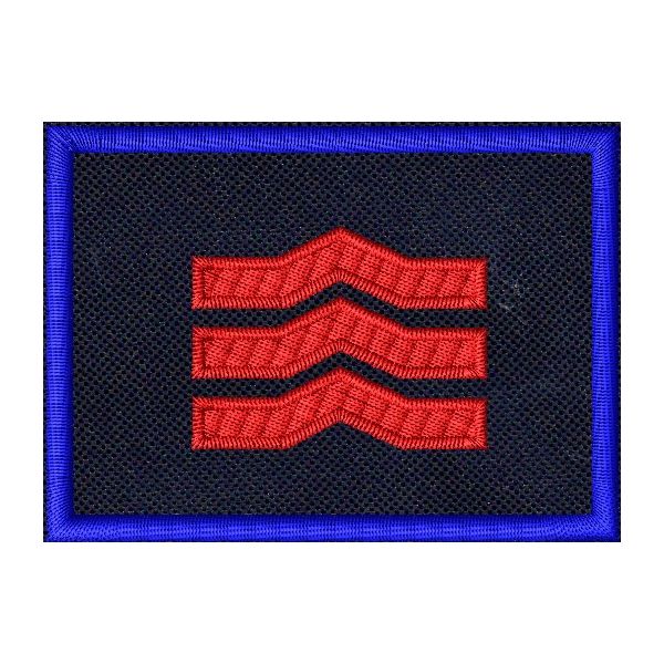 Patch Ricamata C.A.N. (Guardia superiore) base blu navy, bordo blu e gradi rossi 