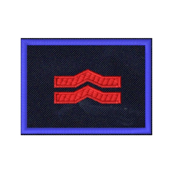 Patch Ricamata C.A.N. (Guardia scelta) base blu navy, bordo blu e gradi rossi cm. 6,5 x 5 