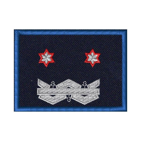 Patch Ricamata C.A.N. (DIRIGENTE GENERALE ESPERTO) base blu navy, bordo blu e gradi ARGENTO