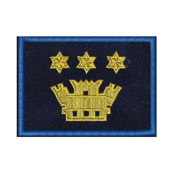 Patch Ricamata C.A.N. (COLONNELLO ) base blu navy, bordo blu e gradi DORATI