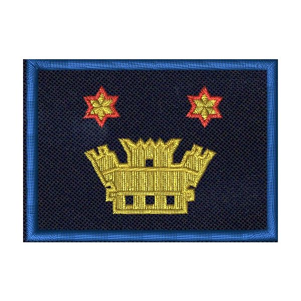 Patch Ricamata C.A.N. (TENENTE COLONNELLO ) base blu navy, bordo blu e gradi DORATI