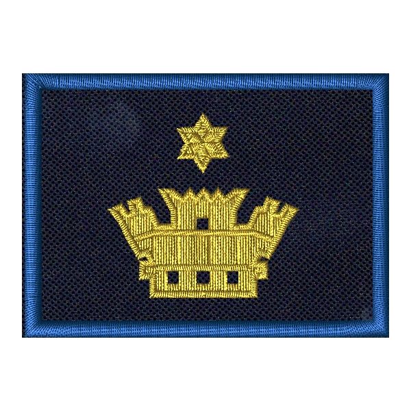 Patch Ricamata C.A.N. (MAGGIORE ) base blu navy, bordo blu e gradi DORATI 