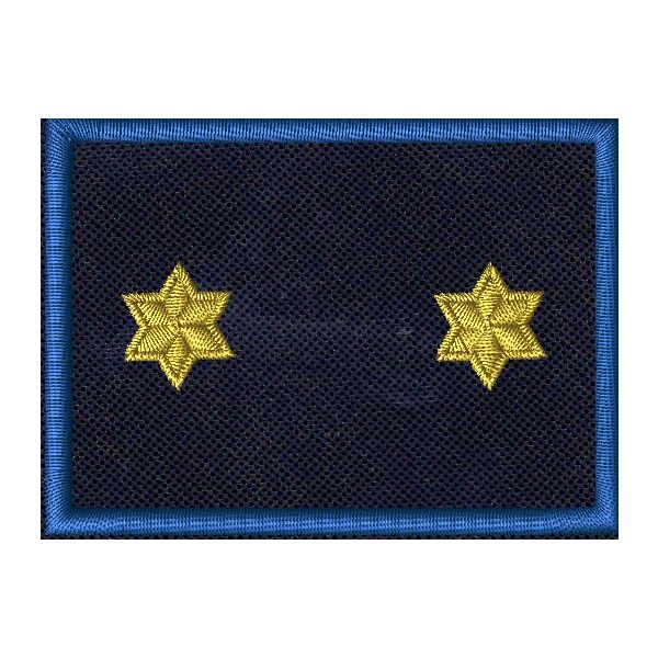 Patch Ricamata C.A.N. (TENENTE ) base blu navy, bordo blu e gradi DORATI C