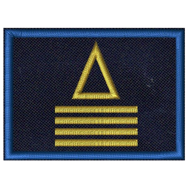 Patch Ricamata C.A.N. (Guardia superiore) base blu navy, bordo blu e gradi rossi 