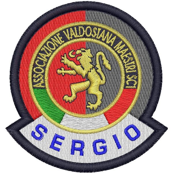 Patch ricamato a scudetto  ASSOCIAZIONE valdostana SENZA TESTO
