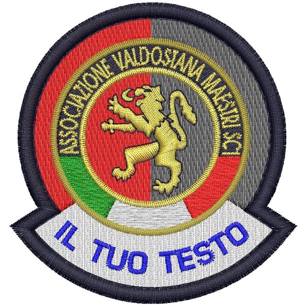 Patch ricamato a scudetto  ASSOCIAZIONE valdostana SENZA TESTO