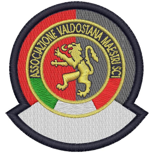 Patch ricamato a scudetto  ASSOCIAZIONE valdostana SENZA TESTO