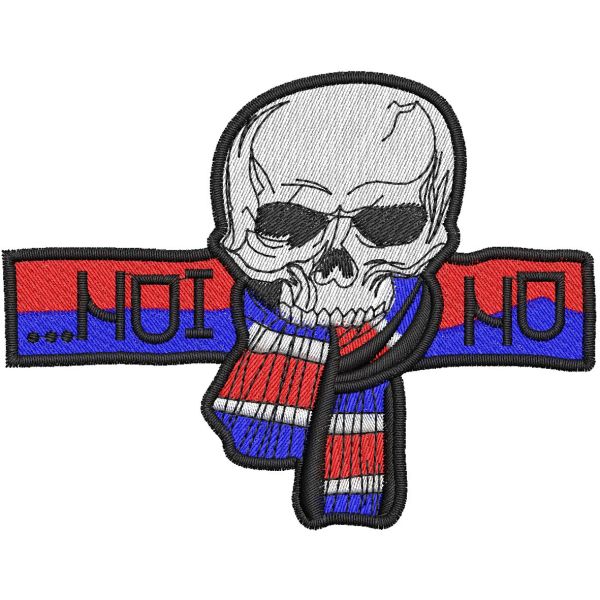 Patch ricamato logo  ultras ..NOI NO tagliato su sagoma base cm.10 C