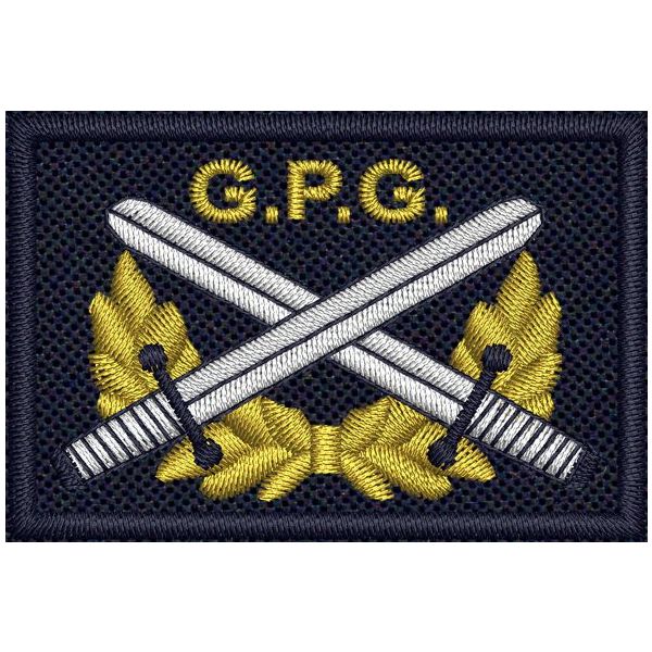 Patch encomio guardie G.P.G. alloro con spade incrociate cm.5x3,5