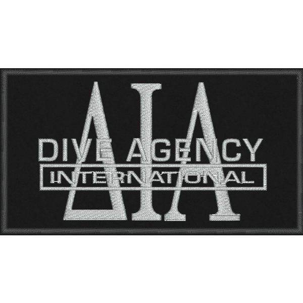 Patch ricamato cm. 12 x 7,5 su base nera DIA Dive Agency International 