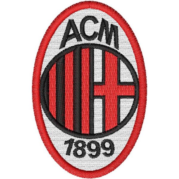 Patch  ricamato ACM MILAN, misura cm. 5,5 x 3,5 Cod.20210520_A 