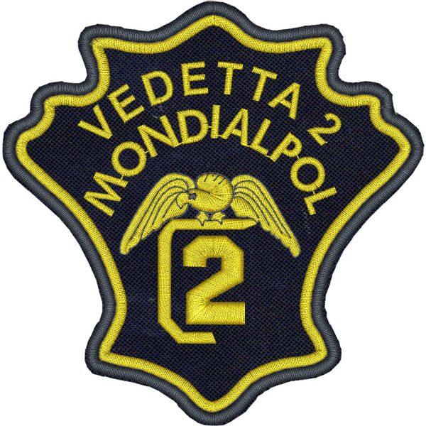 Patch ricamato su forma VEDETTA2  MONDIALPOL CM. 10 X10