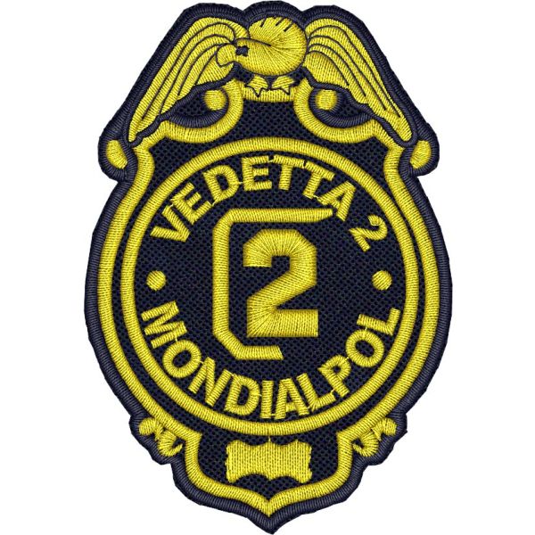 Scudetto ricamato su forma VEDETTA2  MONDIALPOL CM. 6,5 X 8,5 