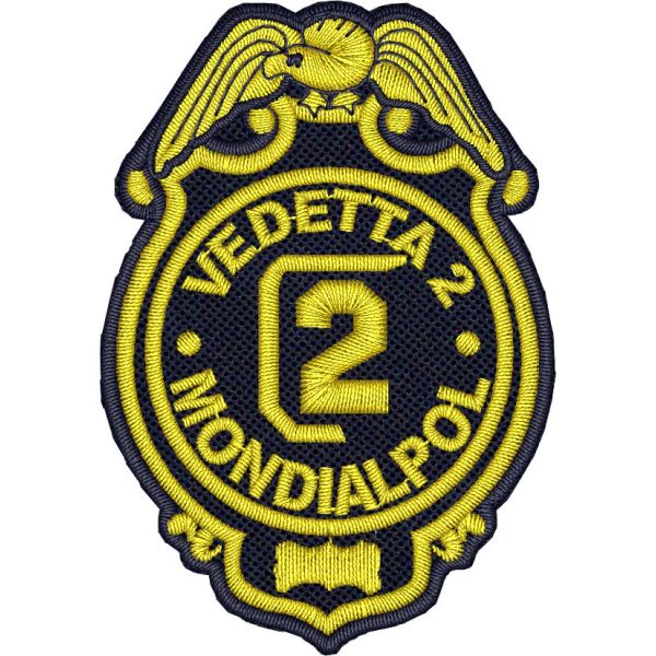 Scudetto ricamato su forma VEDETTA2  MONDIALPOL CM. 6,5 X 8,5 