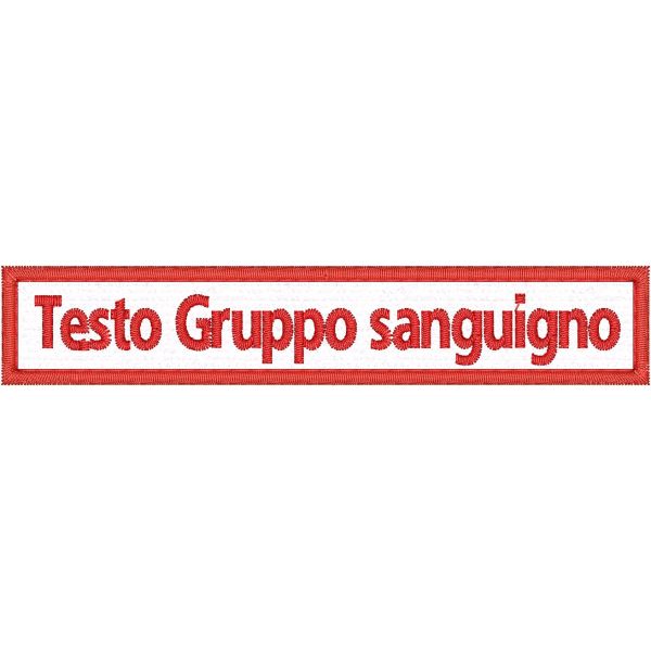 esempio 1 Scratch con velcro a personalizzata NOME COGNOME gr. sanguigno per ordine di malta 