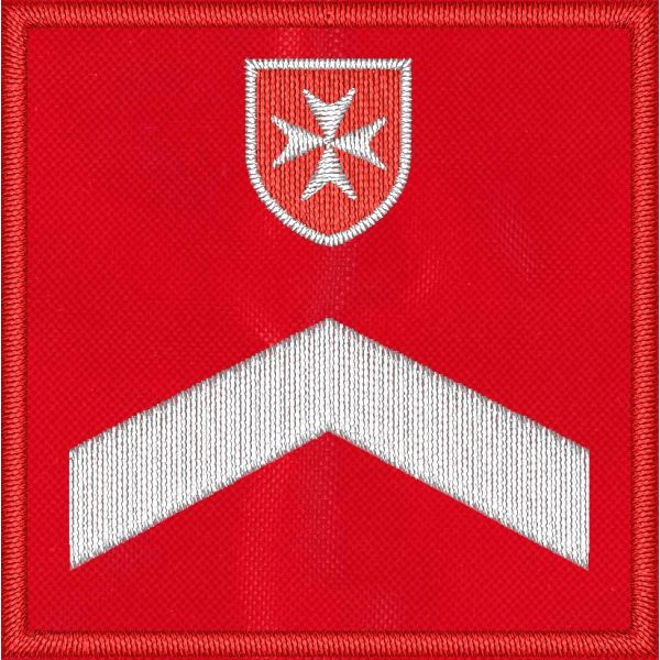 Patch quadrato qualifica (Personale Abilitato) ordine di Malta cm. 5 x 5 su base rossa 