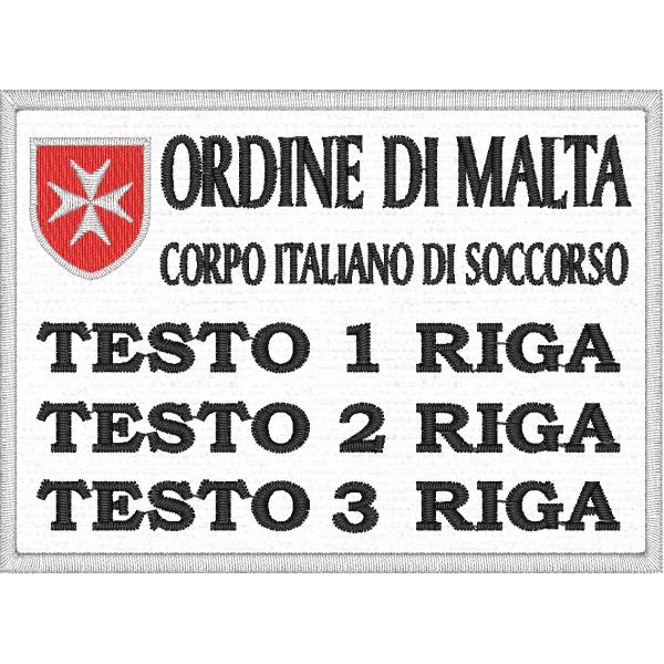 Patch personalizzata ORDINE DI MALTA con testi a piacere c,m. 10 x 7