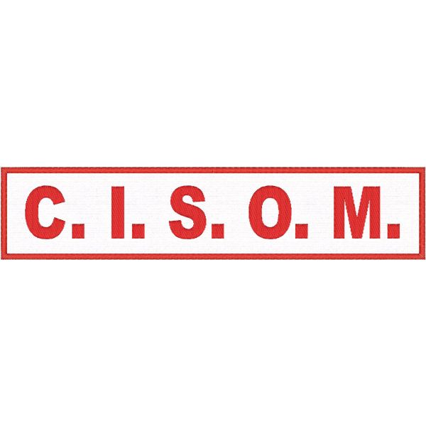 Spallone ricamato (C.I.S.O.M.) ordine di Malta su base bianca cm. 23 x 5 Cod. 20231041_A