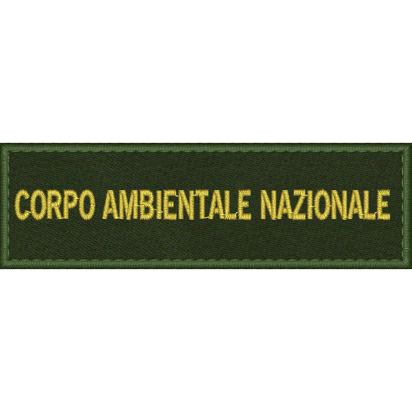 Patch ricamato su base verde militare ( CORPO AMBIENTALE NAZIONALE) 