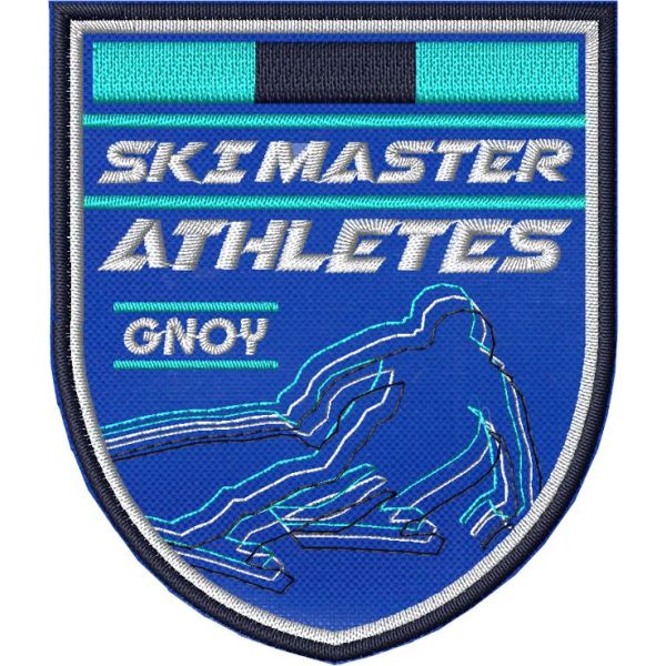 Scudetto ricamato SKI MASTER ATHLETES (GNOY) mm.100 x 85 