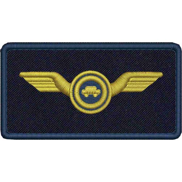 Patch mm.85x45 su base MILITARE Guida veloce Auto  mm.85 x 45  con filo ARGENTO