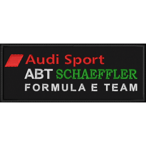 Patch ricamato AUDI quattro Logo ABT SCHAEFFLER su base NERA mm. 92 X 39 